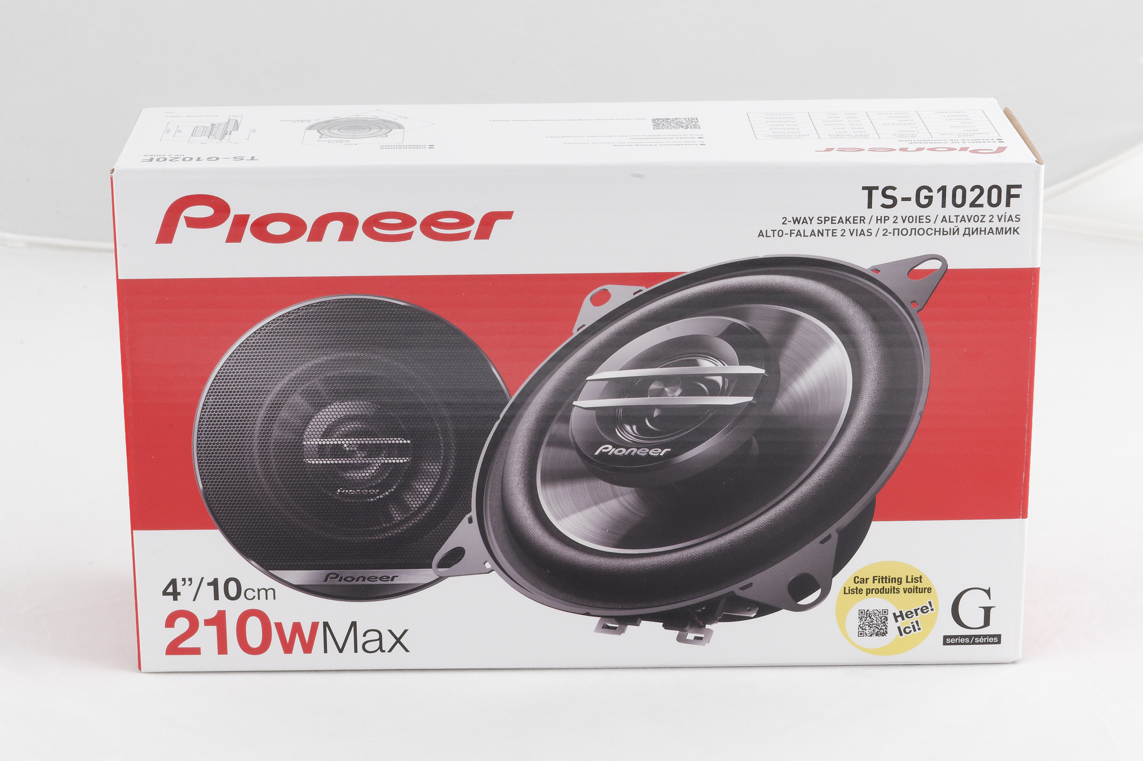 PIONEER TS-G1020F Haut-parleurs Voiture coaxiaux 2 Voies de 10cm, Puissance  210 Watts