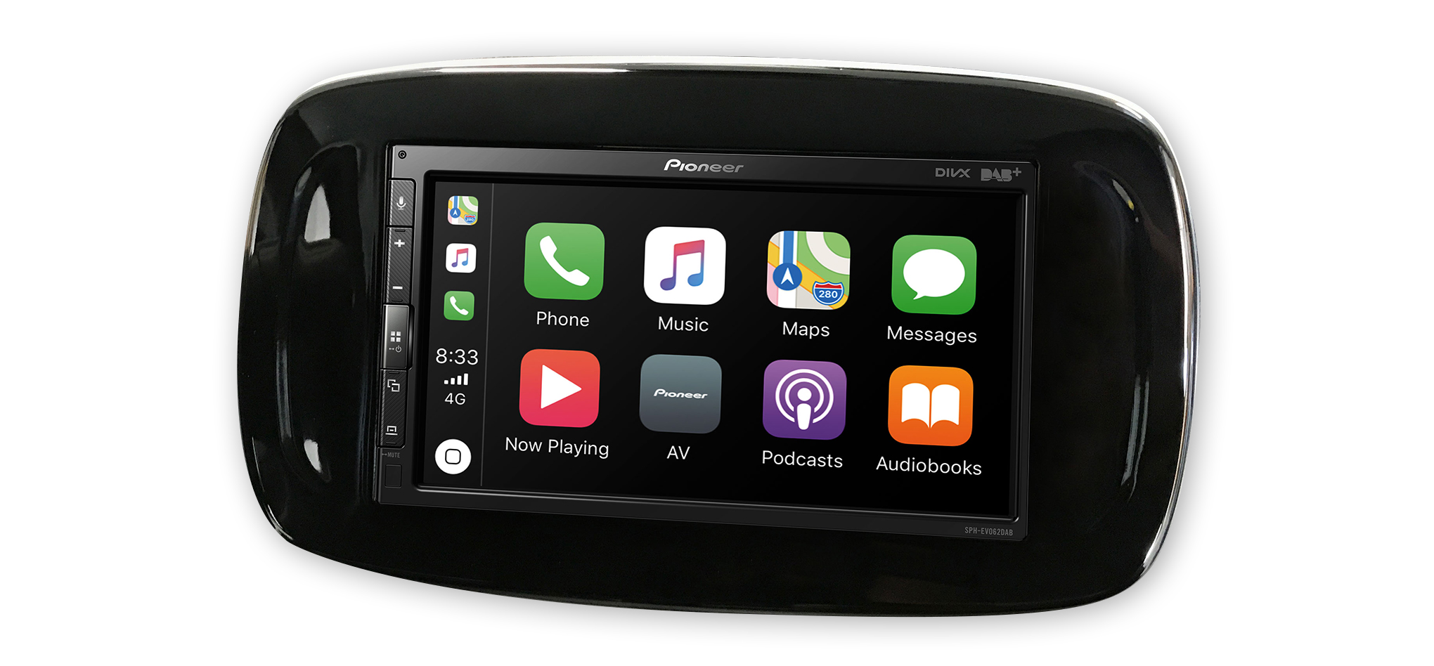 Pioneer headunit plays iPod iPhone Android USB AUX in Smart Fortwo car stereo 