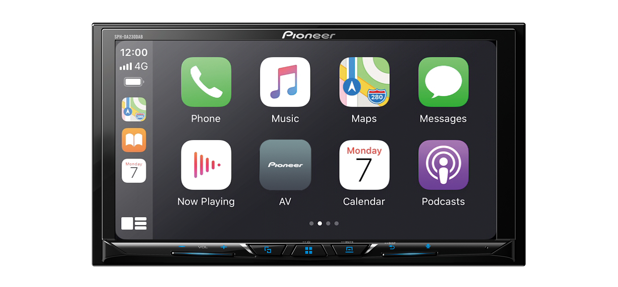 with Apple CarPlay and Android Car Including Bluetooth Function Black Pioneer SPH-DA230DAB Touchscreen DAB-Moniceiver 17.8 cm 7 Inches 